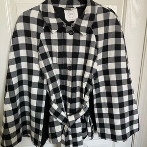 1901 plaid poncho jacket